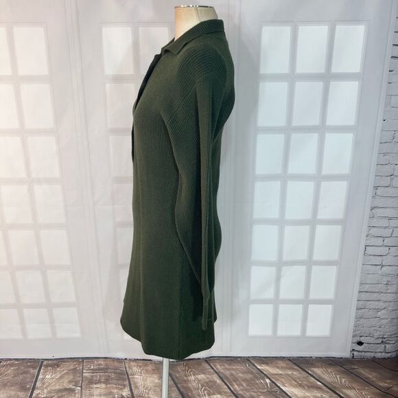 Versona NWT Green Collared Long Sleeve Knitted Sweater Dress Size Medium - Picture 6 of 11